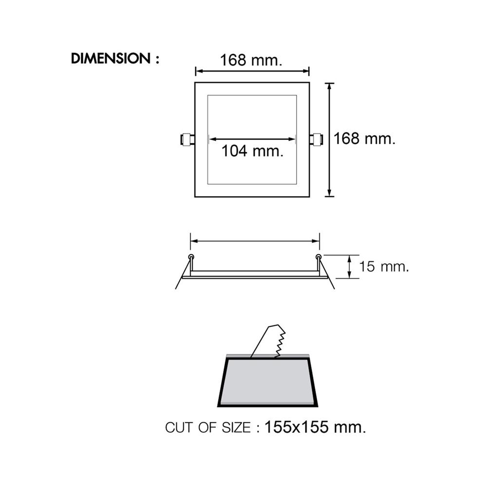 ดาวน์ไลท์ LED RACER NANO-Q 6.6 นิ้ว 12 วัตต์ WARM WHITE สีขาว