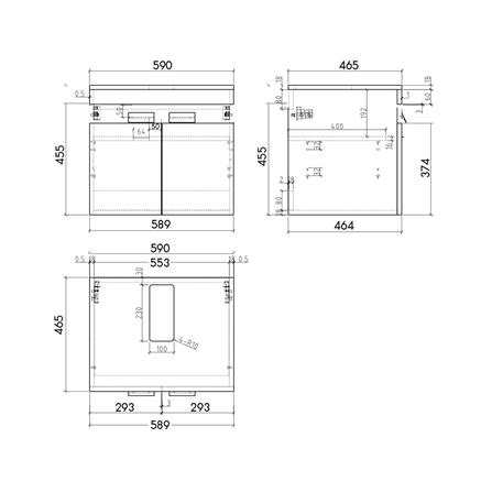 เคาน์เตอร์แขวนผนัง NASCO CS-9101-OK	สีน้ำตาล_3