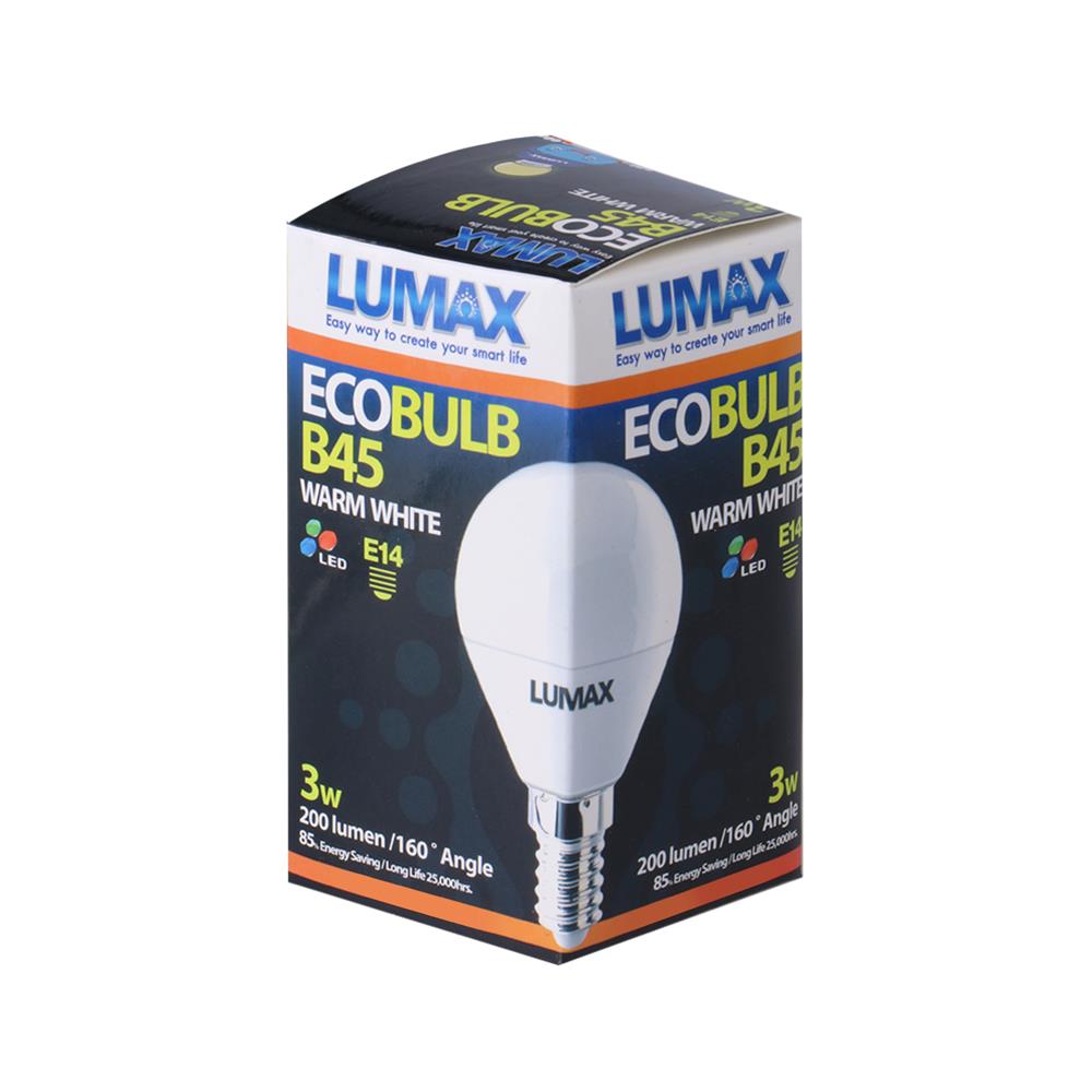 หลอด LED LUMAX ECO BULB B45 3W E14 WARM WHITE