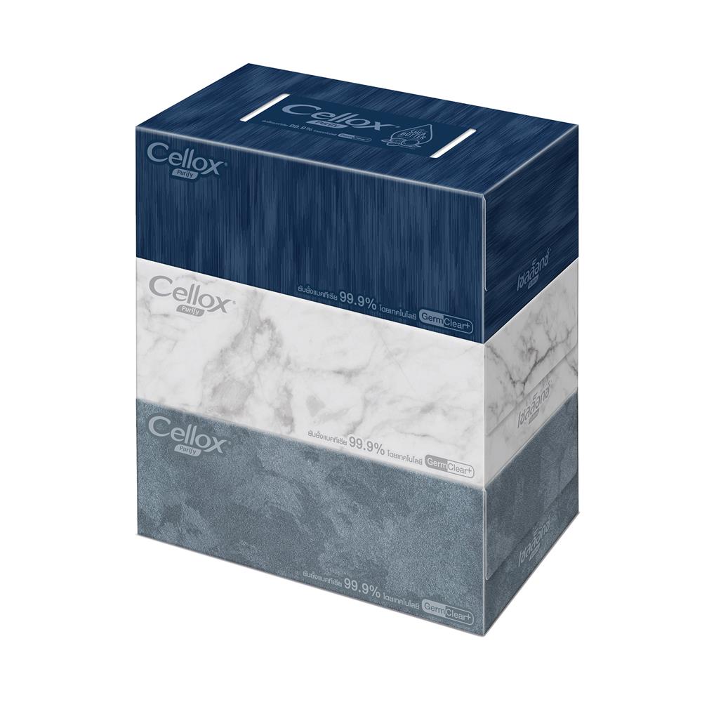 กระดาษเช็ดหน้า CELLOX DECOR 135 แผ่น แพ็ก 3 ชิ้น