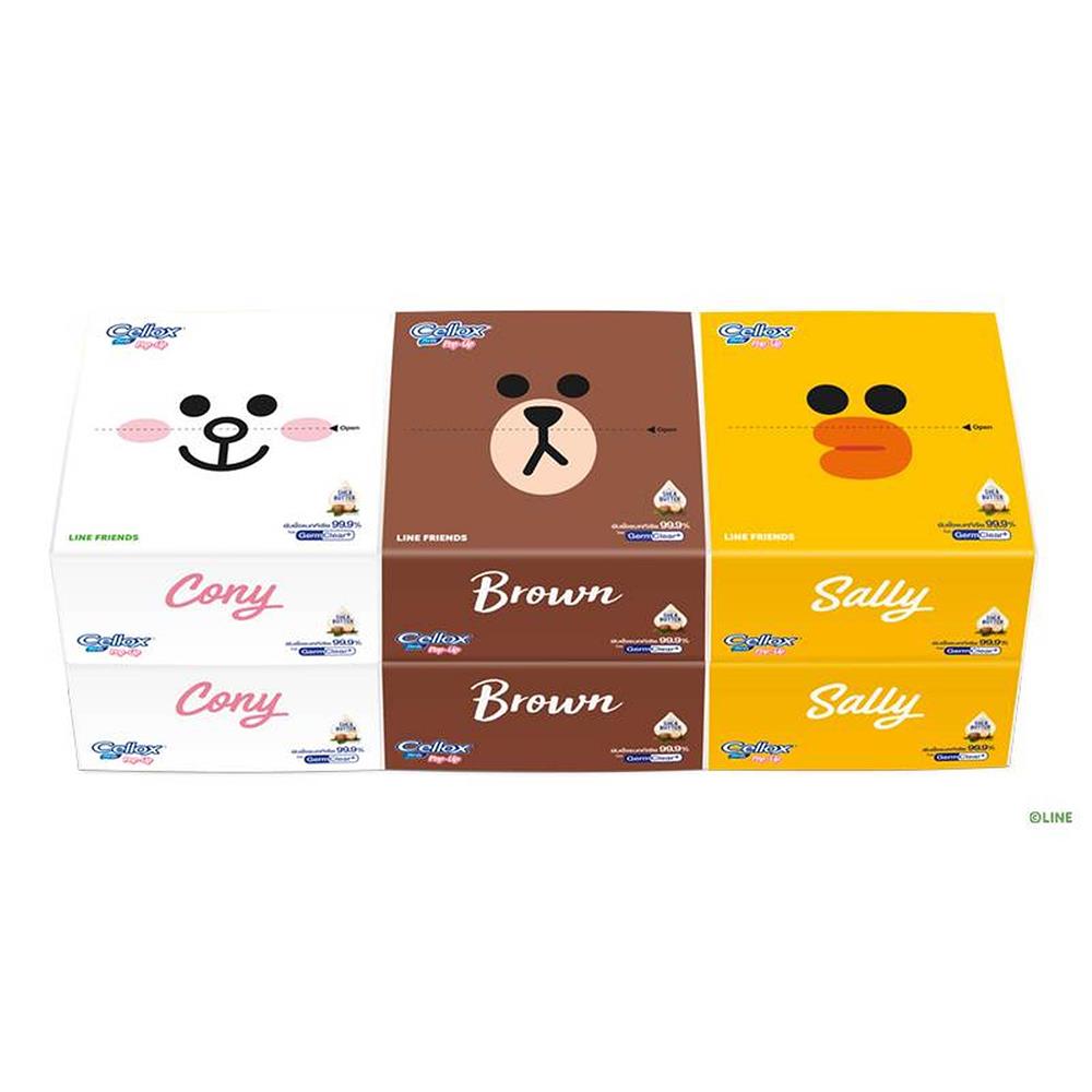 กระดาษ POP UP CELLOX LINE FRIEND 86 แผ่น แพ็ค6