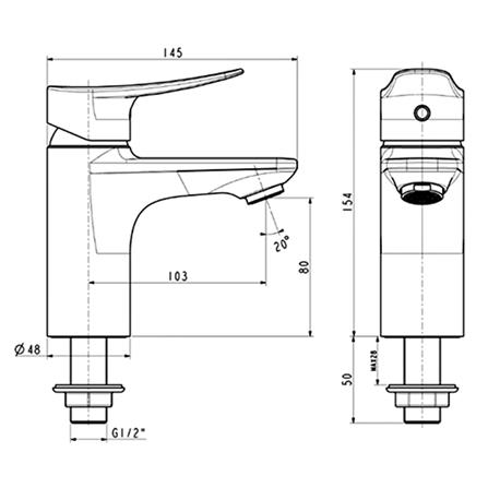 ก๊อกอ่างล้างหน้าเดี่ยว AMERICAN STANDARD FFAS0906-1T2500BT0 สีโครม_1