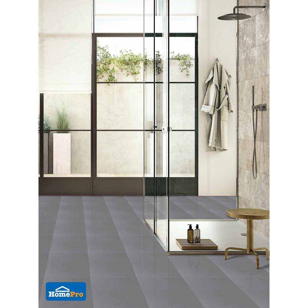 กระเบื้องพื้นพอร์ซเลน 12x12 นิ้ว COTTO ไฮด์อเวย์ เทาเข้ม (HYG) PM