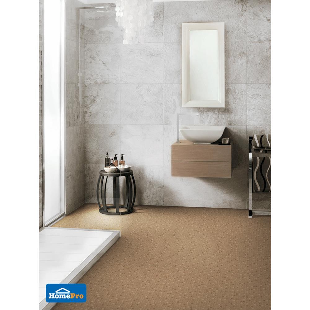 กระเบื้องพื้นพอร์ซเลน  16x16 นิ้ว COTTO ฮัมเบิ้ล ร็อค น้ำตาล PM