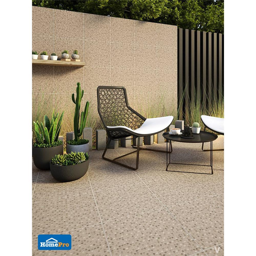 กระเบื้องพื้นพอร์ซเลน  16x16 นิ้ว COTTO ฮัมเบิ้ล ร็อค น้ำตาล PM