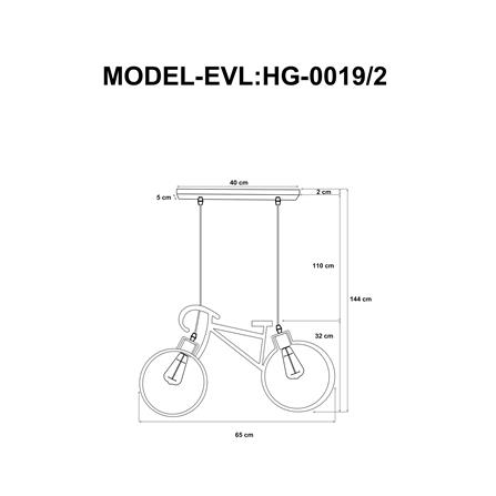 ไฟช่อ EVL HG-0019/2 สีดำ 2 หัว_3