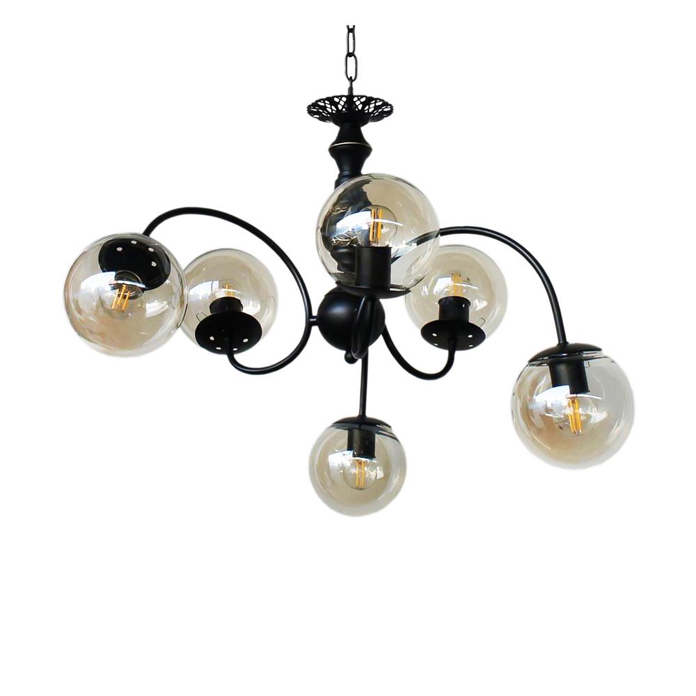 ไฟช่อ EVL HL-0010/6 สีดำ 6 หัว