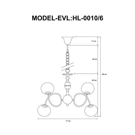 ไฟช่อ EVL HL-0010/6 สีดำ 6 หัว_4
