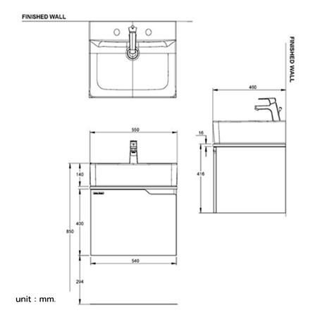 เคาน์เตอร์ AMERICAN STANDARD CLBF550-YWAF สี YEAN WOOD_1