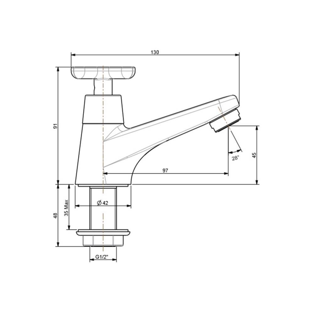 ก๊อกอ่างล้างหน้าเดี่ยว AMERICAN STANDARD FFAST701-1T1500 สีโครม