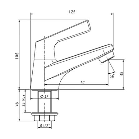 ก๊อกอ่างล้างหน้าเดี่ยว AMERICAN STANDARD FFAST601-1T1500BT0 สีโครม_1
