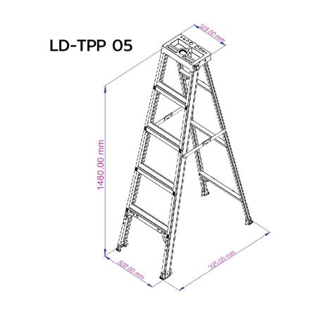 บันไดเคลือบสีแบบมีถาด SANKI 5 ขั้น_6