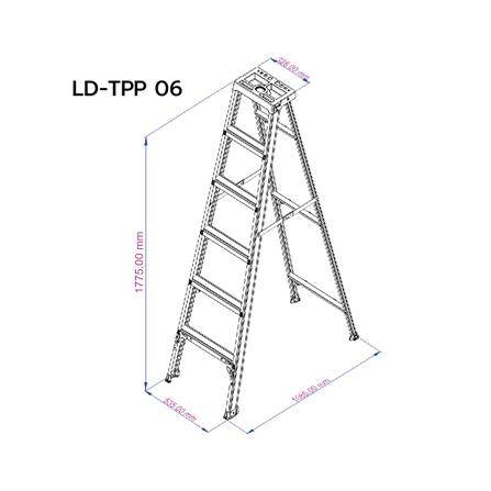 บันไดเคลือบสีแบบมีถาด SANKI 6 ขั้น_6