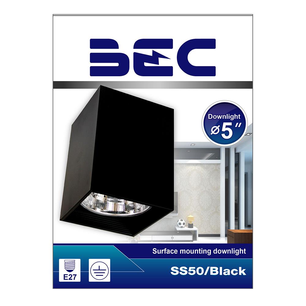 ดาวน์ไลท์ SS50/BLACK BEC โลหะ 6" เหลี่ยม สีดำ