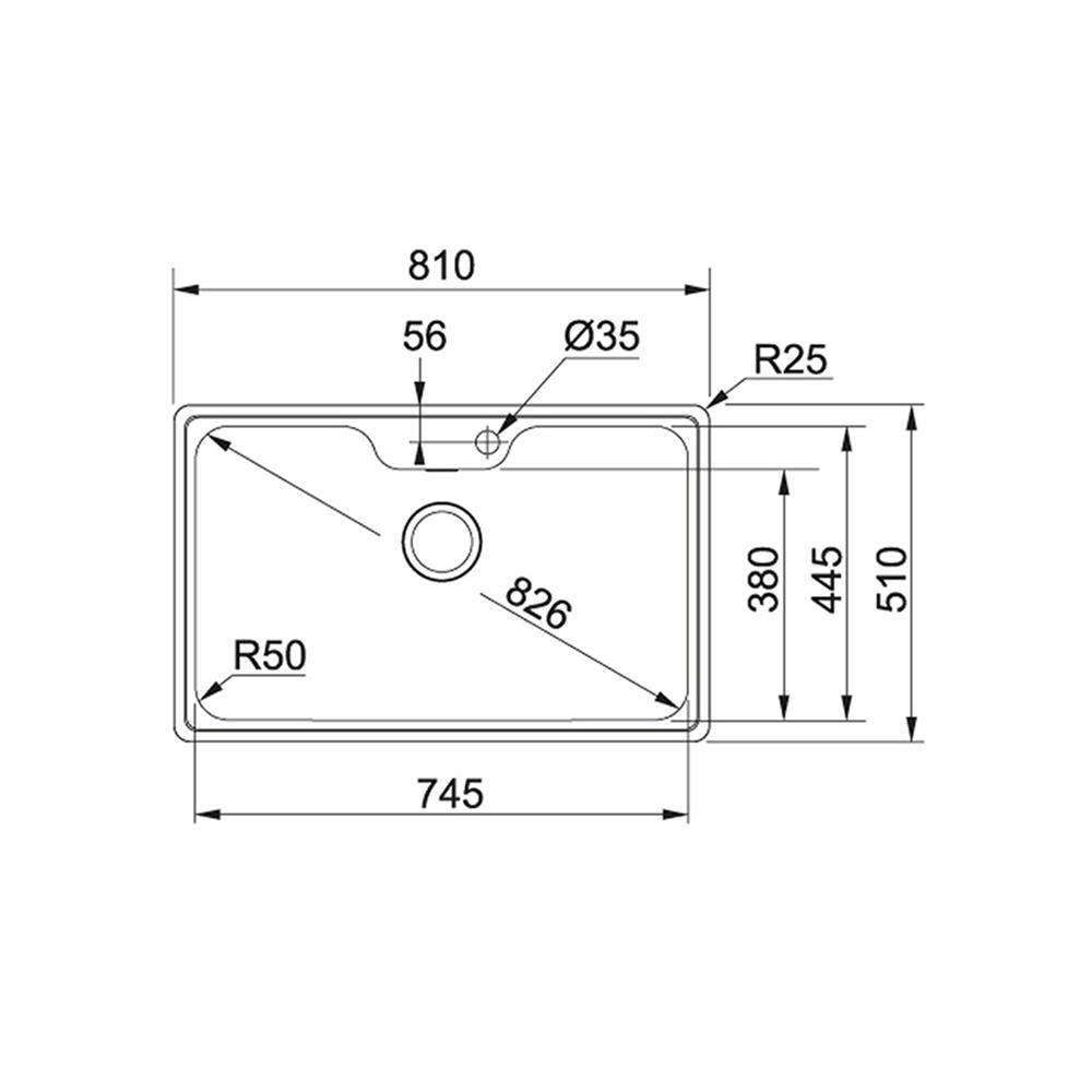 ซิงค์ฝัง 1หลุม FRANKE BCX 610-81 สเตนเลส