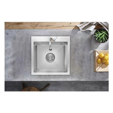 ซิงค์ฝังสแควร์ 1หลุม LUCKY FLAME EUS-0551 สเตนเลส_2