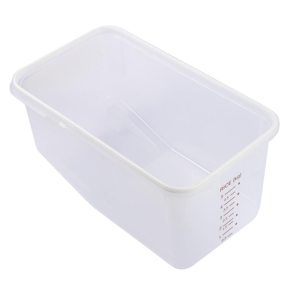 ถังข้าวสารพลาสติก 6 กก. + ถ้วยตวง SUPER LOCK 6044 สีขาว