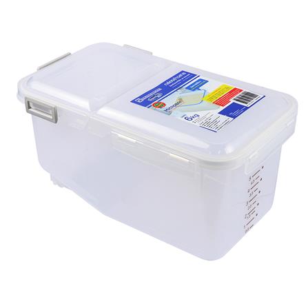 ถังข้าวสารพลาสติก 6 กก. + ถ้วยตวง SUPER LOCK 6044 สีขาว_1