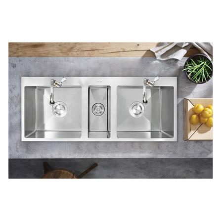 ซิงค์ฝังสแควร์ 2.5หลุม LUCKY FLAME EUS-1253 สเตนเลส_2