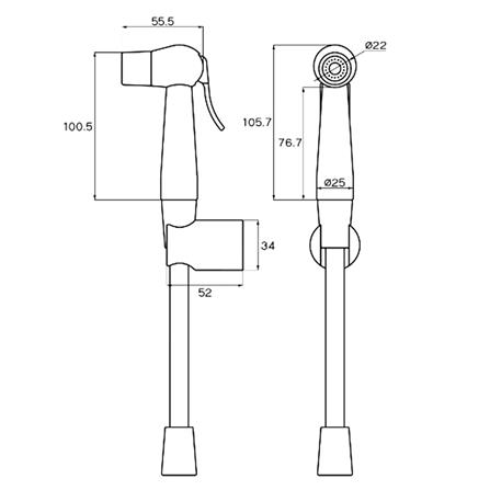 สายฉีดชำระครบชุด PRIME RS-909-BL-00 สีขาว/ดำ_1