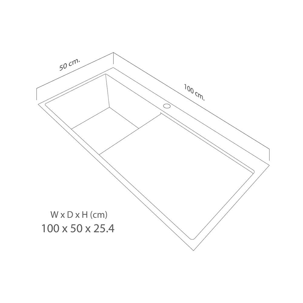 ซิงค์ฝังสแควร์ 1หลุม 1ที่พัก LUCKY FLAME EUS-1051 สเตนเลส