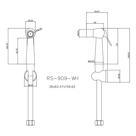 สายฉีดชำระครบชุด PRIME RS-909-WH-00 สีขาว_1
