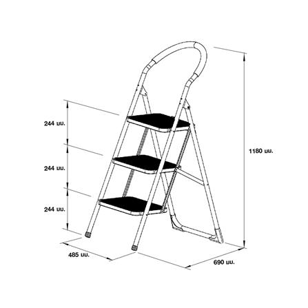 บันได STEP 3 ขั้น MATALL WK2203E-3 สีขาว-ดำ_5