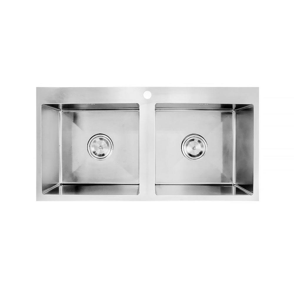 ซิงค์ฝังสแควร์ 2หลุม LUCKY FLAME EUS-1052 สเตนเลส