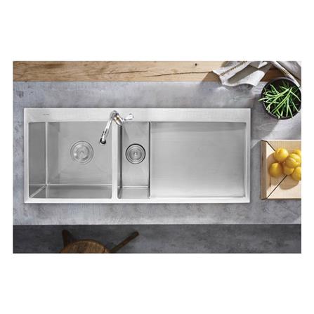 ซิงค์ฝังสแควร์ 1.5หลุม 1ที่พัก LUCKY FLAME EUS-1252 สแตนเลส_2