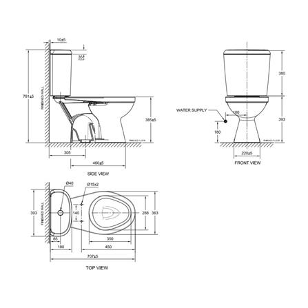 สุขภัณฑ์ 2 ชิ้น AMERICAN STANDARD TF-2698SCW-WT-0 4.5L สีขาว_1