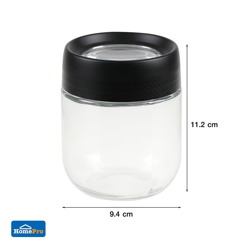 ขวดโหลแก้วฝาเกลียว MAGNIFF 0.35 ลิตร สีดำ