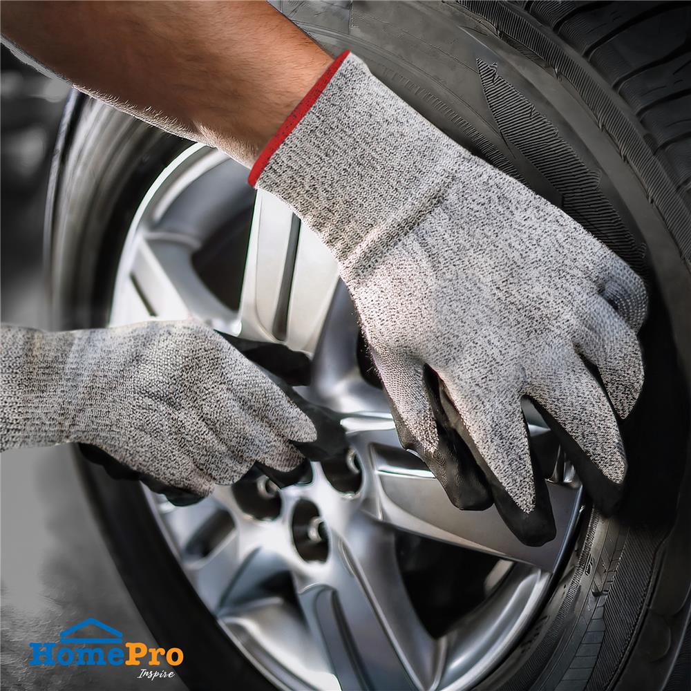 ถุงมือกันบาดเคลือบไนไตร FITT 7 นิ้ว สีดำ