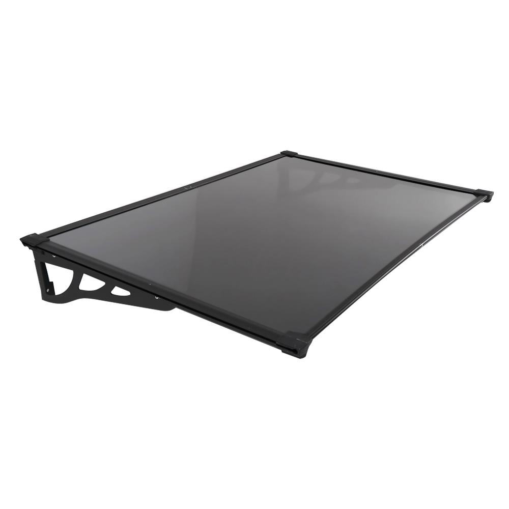 กันสาดโพลีคาร์บอเนต ขาอะลูมิเนียม SUNSHIELD MAX-SERIES 100x150 ซม. หนา 3 มม. สีเทาอ่อน