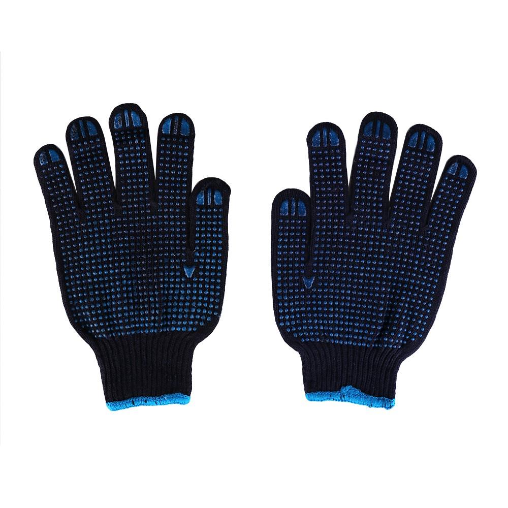 ถุงมือทอเสริมจุด PVC FITT LJ 17103 7 นิ้ว สีน้ำเงิน_0