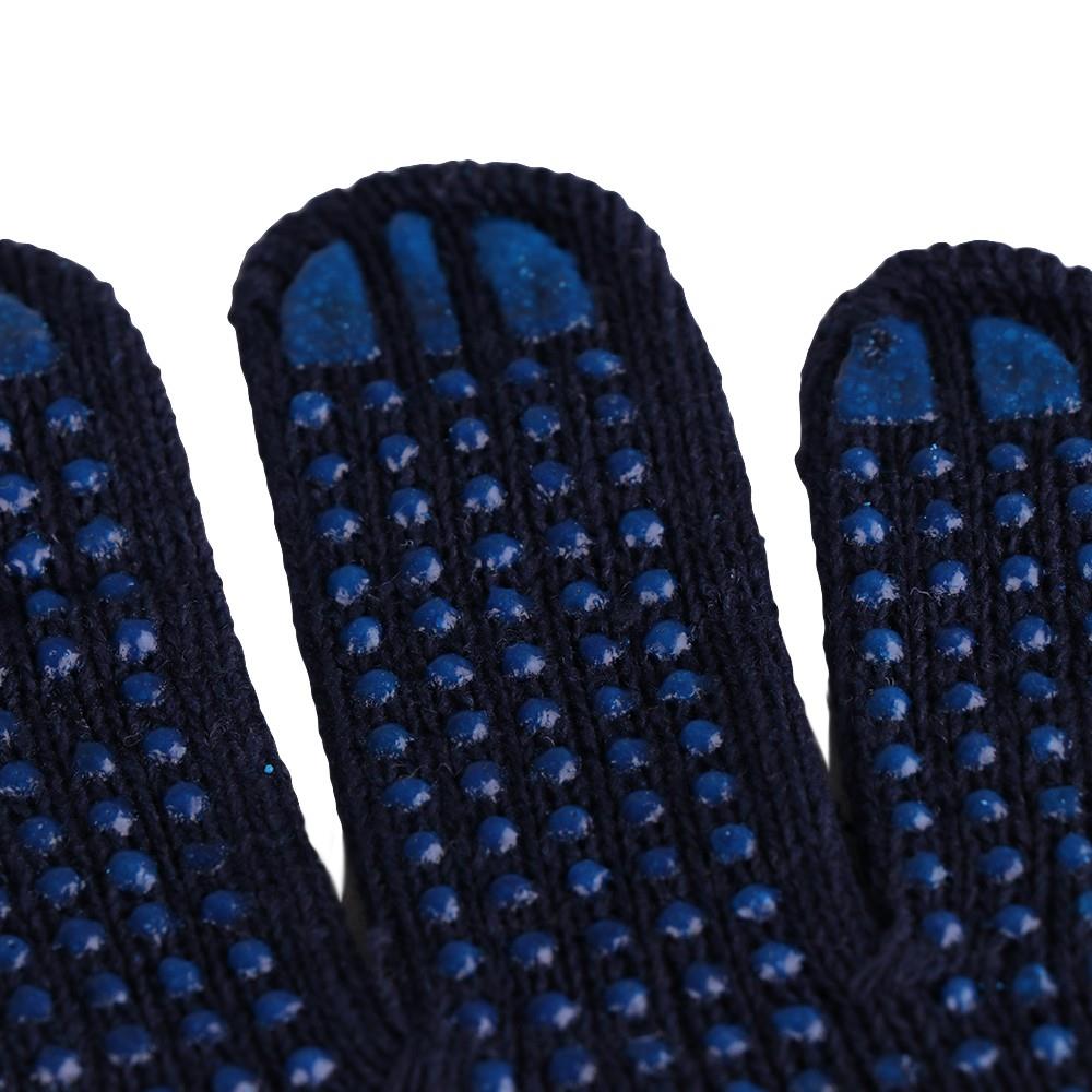 ถุงมือทอเสริมจุด PVC FITT LJ 17103 7 นิ้ว สีน้ำเงิน