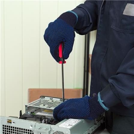 ถุงมือทอเสริมจุด PVC FITT LJ 17103 7 นิ้ว สีน้ำเงิน_5