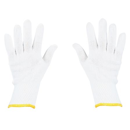 ถุงมือทอเสริมจุดPVC FITT 7 นิ้ว สีขาว