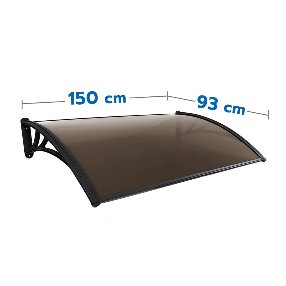 กันสาดโพลีคาร์บอเนต ขาอะลูมิเนียม SUNSHIELD M-SERIES 93x150 ซม. สีชา