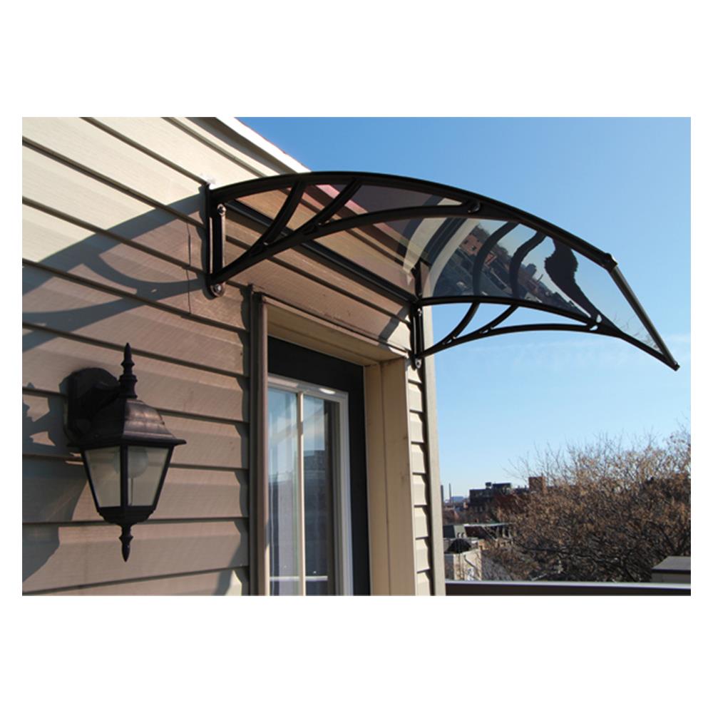 กันสาดโพลีคาร์บอเนต ขาอะลูมิเนียม SUNSHIELD M-SERIES 93x150 ซม. สีชา