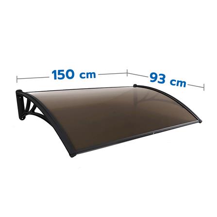 กันสาดโพลีคาร์บอเนต ขาอะลูมิเนียม SUNSHIELD M-SERIES 93x150 ซม. สีชา