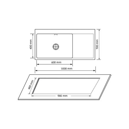 ซิงค์ฝังสแควร์ 1หลุม 1ที่พัก AXIA TRITON 10050 สเตนเลส_3