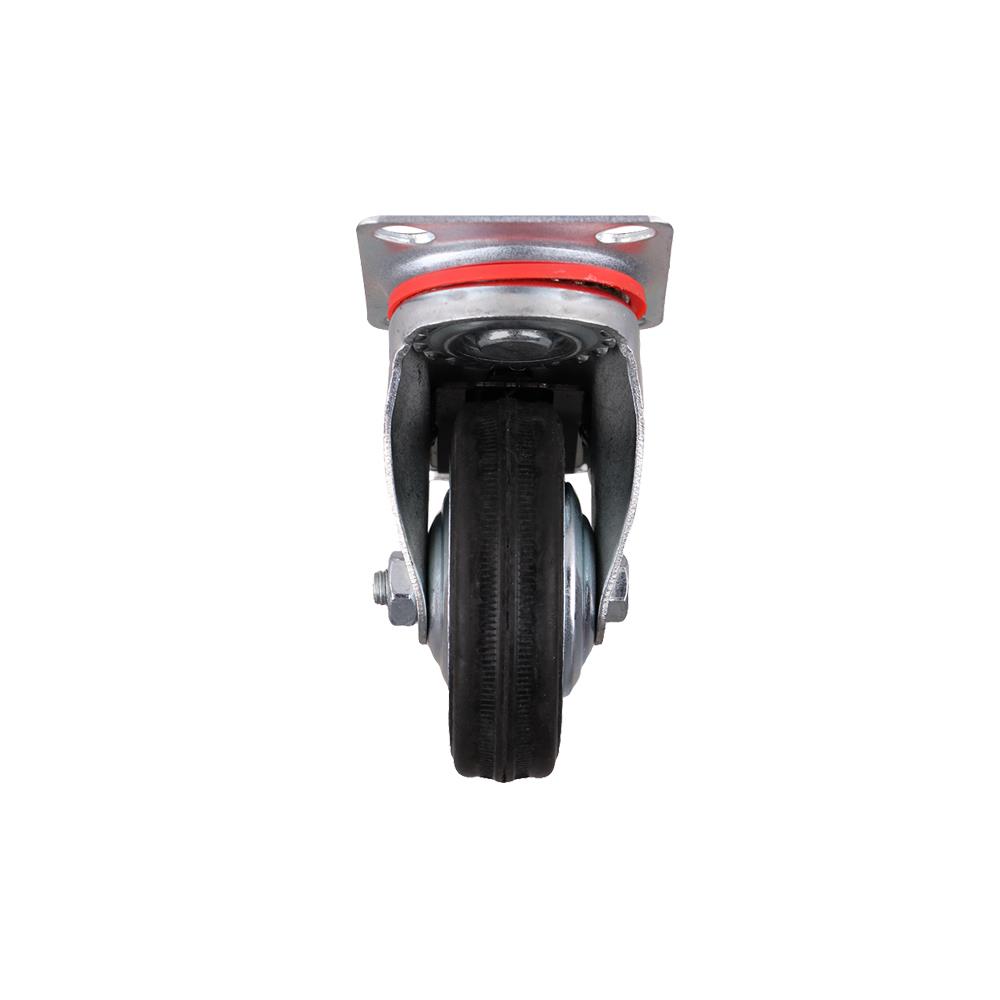 ลูกล้อยาง FITT 038075 แป้นหมุน มีเบรก 3 นิ้ว สีดำ