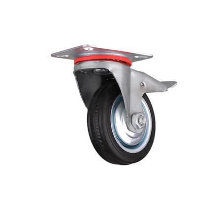 ลูกล้อยาง FITT 038075 แป้นหมุน มีเบรก 3 นิ้ว สีดำ_1