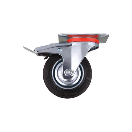 ลูกล้อยาง FITT 038100 แป้นหมุน มีเบรก 4 นิ้ว สีดำ