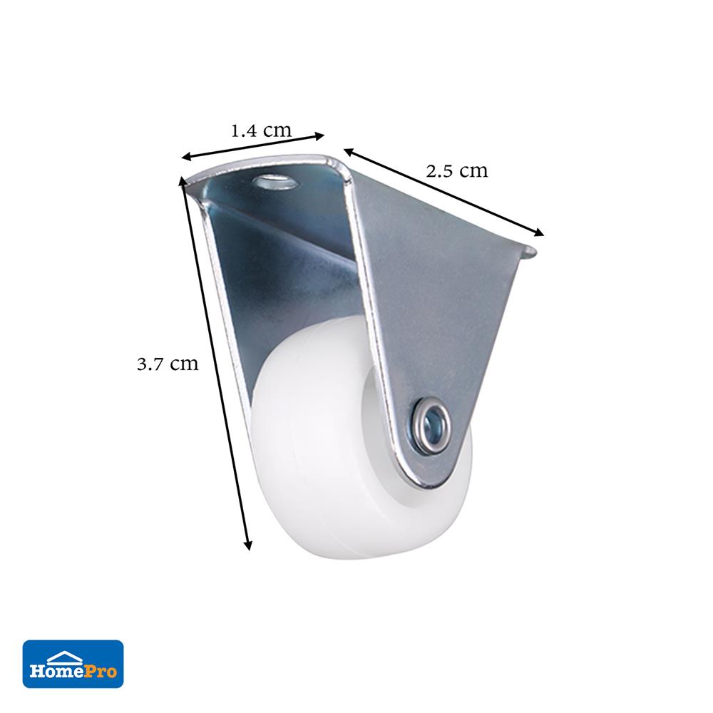 ลูกล้อ PP FITT 193025 แป้นตาย ไม่มีเบรก 1 นิ้ว สีขาว