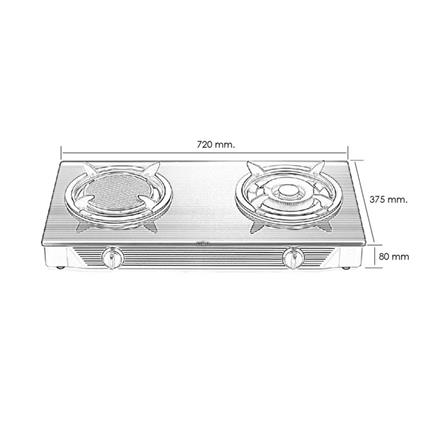 เตาแก๊สตั้งโต๊ะ 2 หัวแก๊ส MEX PC6892IG_3