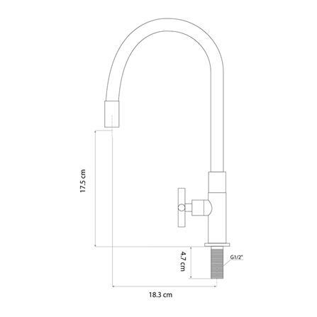 ก๊อกซิงค์เดี่ยวเคาน์เตอร์ LUZERN FC-5555B สีดำ_3