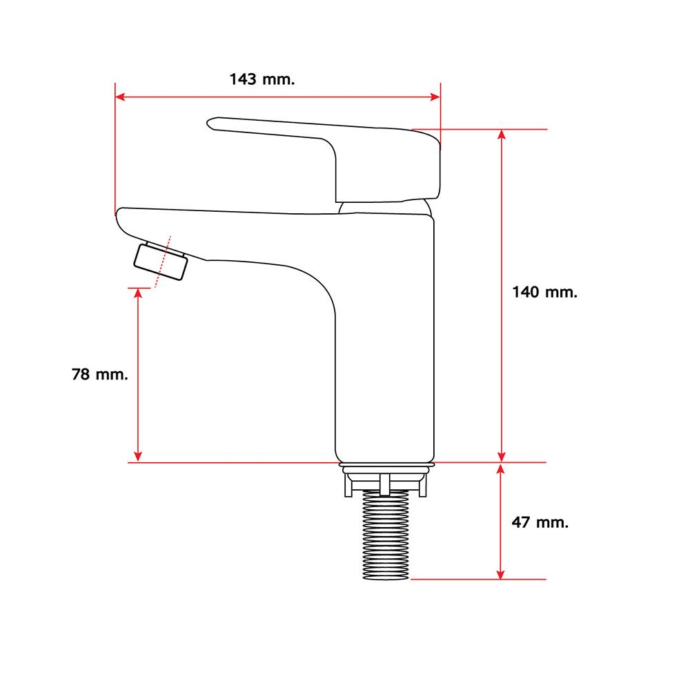 ชุดก๊อกอ่างล้างหน้า เดี่ยว DL-5005