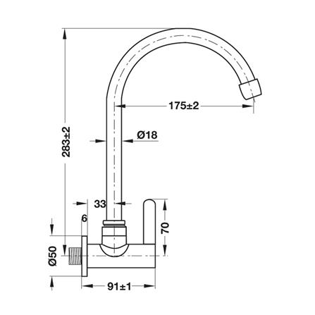 ก๊อกซิงค์เดี่ยวติดผนัง HAFELE 495.61.171 สีโครม_2