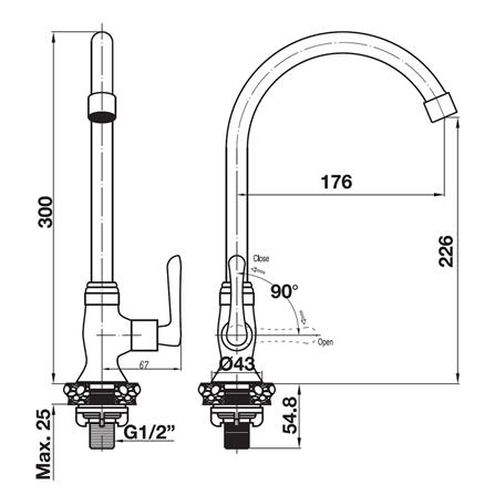 ก๊อกซิงค์เดี่ยวเคาน์เตอร์ HAFELE 495.61.172 สีโครม_1